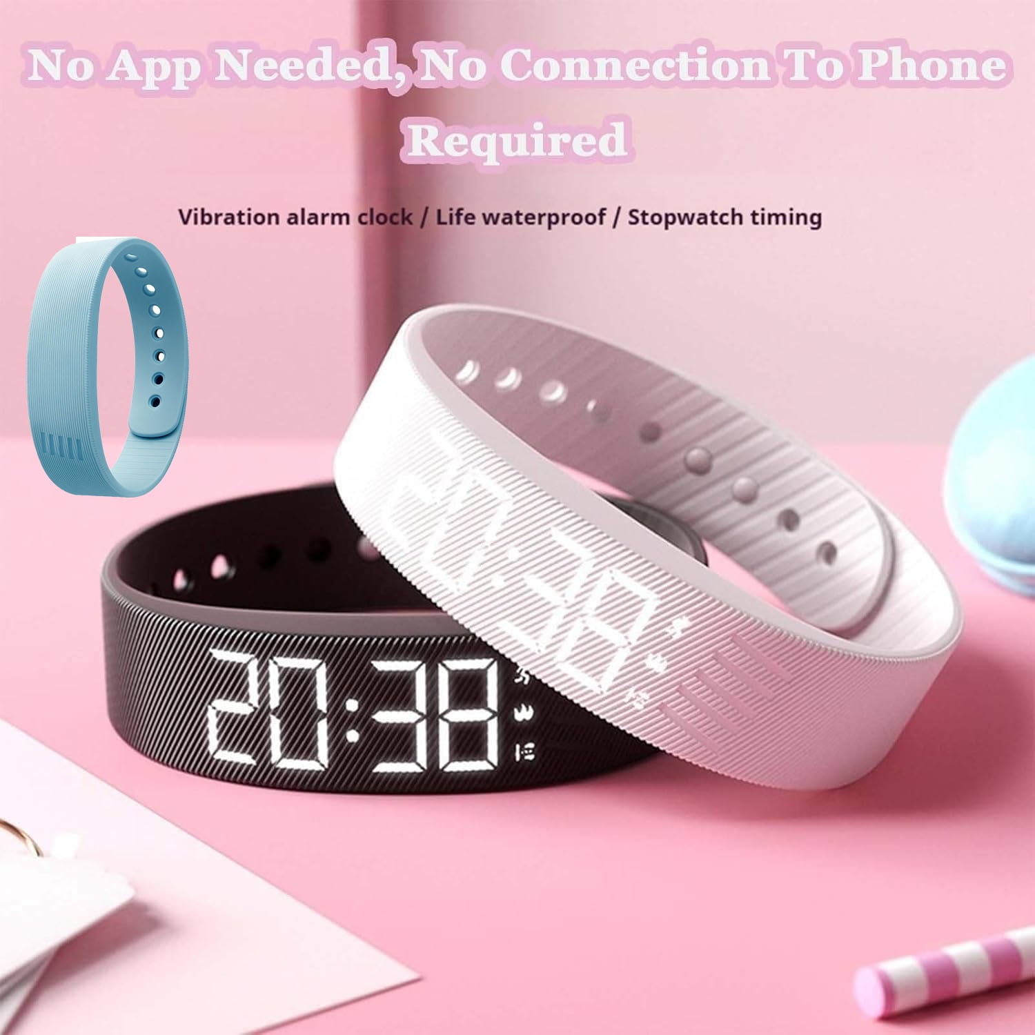 amazon vibrating watch Amazon.com: WobL Vibrating 8-Alarm & Repeating Countdown Timer Watch,  Medication/Sports/Meetings/Potty Reminders, Pink : Health & Household main image 0