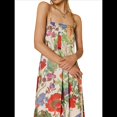 thumbnail image 1 of Vestido Maxi Floral para Mujer, Sin Mangas, Espalda Descubierta, Corte A, , Fluido, con Espalda Hueca y Tirantes Finos Verde M, 1 of 7