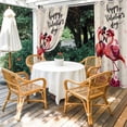 thumbnail image 4 of Outdoor Curtains for Patio Waterproof, Valentine's Day Outdoor Privacy Panels Grommet, Red Flamingos Roses Love Romance Beige Blackout Outside Curtains for Porch/Cabana 54"x95", 1 Panel, 4 of 8