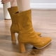 thumbnail image 3 of NECHOLOGY Botas Mujer Zapatos Botines mujer Botas de tacón grueso de cabeza cuadrada de otoño e invierno con cremallera en la parte trasera botas grandes de tacón cómodas y mujer (Yellow, 8), 3 of 6