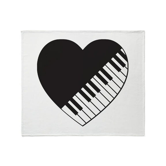 CafePress - Piano Heart Throw Blanket - Soft Fleece Throw Blanket, 50"x60" for All Ages