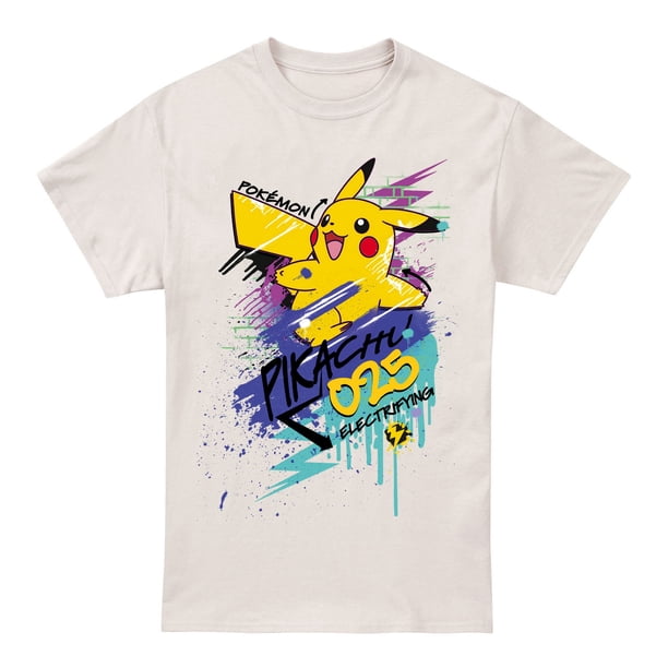 Pokemon - Camiseta 025 de Pikachu para Hombre (Natural)