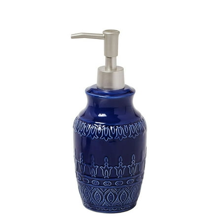 - Saturday Knight Ltd Kali Embossed Design Bath Lotion Pump Dispenser - 3.25x3.35x7.36