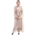 thumbnail image 3 of IBTOM CASTLE Women's Chiffon Muslim Cardigan Kaftan Middle East Arabian Abaya Dress Casual Islamic Cover up Long Dresses M Khaki, 3 of 8