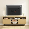 thumbnail image 4 of YUSAZENS Fluted TV Stand for 70-Inch TV, Boho Entertainment Center with Sliding Doors & Adjustable Shelves, Wooden Media Console, 4 of 7