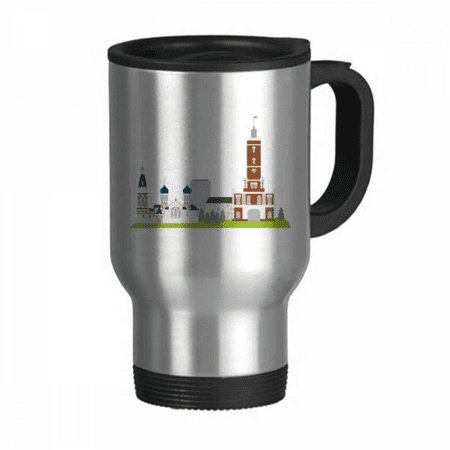 

Omsk Russia National Symbol Pattern Travel Mug Flip Lid Stainless Steel Cup Car Tumbler Thermos