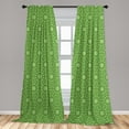 thumbnail image 5 of Ambesonne Modern Curtains, Stars Geometric Shapes, Pair of 28"x84", Lime Green, 5 of 5