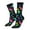 3 Black, variant on Geometric 1980s Styled Pattern Sport Socks for Women and Men Crew Socks Sporty Calf Socks Casual Socks