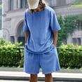 thumbnail image 5 of ZZwxWA Mens Casual Basic 2 Piece Outfits Oversized Short Sleeve Crewneck T-Shirts and Drawstring Shorts Athletic Tracksuit up to 45% Off, 5 of 6