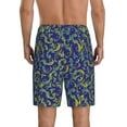 thumbnail image 3 of Kdxio Uncaria Flower Print Mens Sleep Shorts Bottoms Soft Comfy Pajama Wear Pants with Drawstring Pockets, 3 of 7