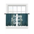 thumbnail image 6 of Happy Father's Day Sheer Curtains for Living Room Bedroom Teal Beige Shabby Wooden Grain Sheer Curtains 54 Inch Long 2 Panels Set Light Filtering Curtain Window Treatments Drapes for Dining Room, 6 of 6