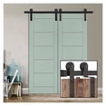 thumbnail image 3 of I-Shaped Bent Sliding Barn Door Hardware,4-16FT Black Track Roller System For Kitchen Door Intreior Door ,Long Lasting, 3 of 6