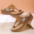 thumbnail image 3 of Sandalias para mujer, zapatillas ortopédicas antideslizantes con bordado de flores, sandalias con espalda al aire, cómodas e informales, zapatos de punta abierta de moda de verano,, 3 of 6