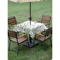 thumbnail image 3 of Outdoor Tablecloth with Umbrella Hole and Zipper, Sage Green Spring Floral Square Table Cloth 54x54 Inch Waterproof Tablecloth, Watercolor Elegant Pastoral Flowers Picnic Table Cover for Patio, 3 of 7