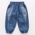thumbnail image 2 of Glisme Toddler Boys Jeans Colorblock Harem Pants Denim Pants Lightweight Breathable Fall Casual Boys Baggy Trousers Size 4-5 Y, 2 of 7