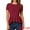 Dark Red, variant on DARING DIVA Women's Round Neck Elegant Peplum Tops S Pink