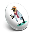 thumbnail image 2 of Cool Penguin Hipster with Coffee Metal 1.1" Tie Tack Hat Lapel Pin Pinback, 2 of 7