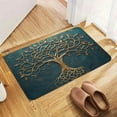 thumbnail image 6 of Golden Tree Design Kitchen Mat - Non-slip, Super Absorbent Flannel Mat with Celtic Knot Details for Kitchen, Bedroom or Entrance - Teal Background, High Quality and Safe, Suitable for Children/Pets, K, 6 of 7