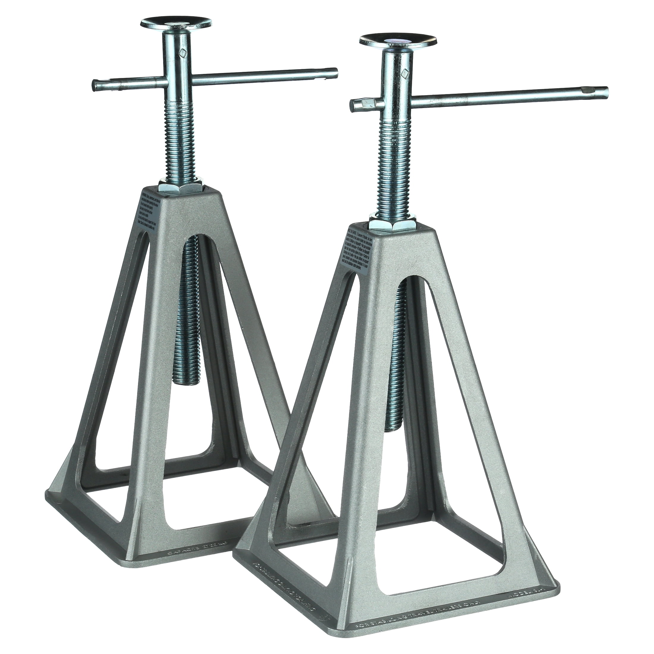 Camco Olympian RV Jack Stands | Supports up to 6,000lbs and Extends up to 17-inches | 2-Pack, Aluminum, Silver (44561)