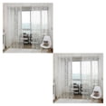 thumbnail image 4 of Inteprter Home Window Curtain Replacement Bedroom Flocking Decoration Drape Full Privacy Soft Protection Accessory Breathable Blanco 2piezas, 4 of 6