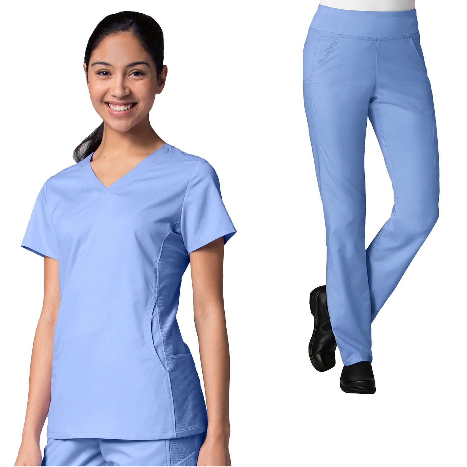 Maevn Maevn EON Women's Sporty Mesh Panel Scrub Top & Yoga Waistband