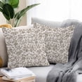 thumbnail image 2 of Throw Pillow Covers 24x24 Inch Set of 2, Farmhouse Brown Waterproof Outdoor Pillow Covers, Vintage Flower Leaf Botanical Plant Decorative Cushion Pillowcases for Couch, Sofa, Bed, Garden, Patio, 2 of 9