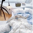 thumbnail image 2 of JOLUSERE 3-Piece Blue White Floral Comforter King Set, Soft Leaves Plants Pattern Aesthetic Reversible Bedding Set for Adults, 2 of 8