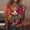 01 Multicolor, variant on YueHuiYing Women's Fashionable Loose-Fit Casual Non Positioning Carnival Printed Round Neck Short Sleeved T-shirt Top for Adults