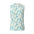 thumbnail image 6 of Lsque Daisy Floral A Print Men's Cotton Blend Sleeveless Muscle Shirts (S-3XL)- Moisture Wicking, Odor Protection, UPF 30+,3X-Large, 6 of 8