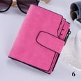 thumbnail image 1 of ITFABS Women's Short Leather Wallet Matte Surface Hasp Simple Bifold Small Handbag, 1 of 4