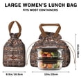 thumbnail image 5 of Boho Bohemia Geometric Line Art Drawstring Lunch Bag Women - Drawstring Lunch Bag Insulated for Work Office - Stain-Resistant Large Lunchbags for Women with Multi-Pockets, 5 of 6