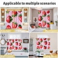 thumbnail image 6 of Red Strawberry Kitchen Curtains 63 Inch Length, Pink Watercolor Modern Art Grommet Top Bedroom Living Room Curtains, Light Filtering Cafe Curtain Drapes 2 Panels Set 104''x63'', 6 of 9