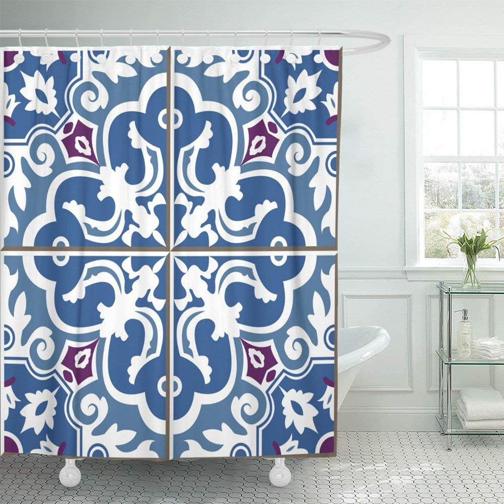 Blue Grey Swan Neck 3D Shower Curtain Waterproof Fabric Bathroom Decoration 