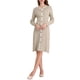 thumbnail image 2 of Vestidos de suéter de color contrastante para mujeres INSPIRE CHIC, vestido midi de punto de manga larga en color M Beige, 2 of 5