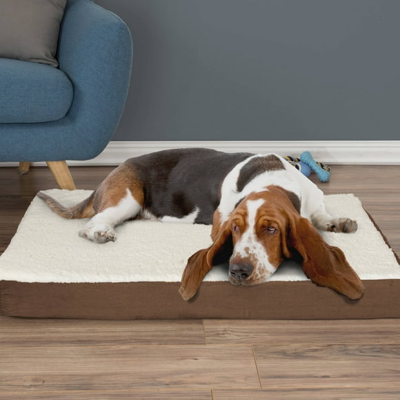PETMAKER Orthopedic Sherpa Top Pet Bed with Memory Foam and Removable Cover
