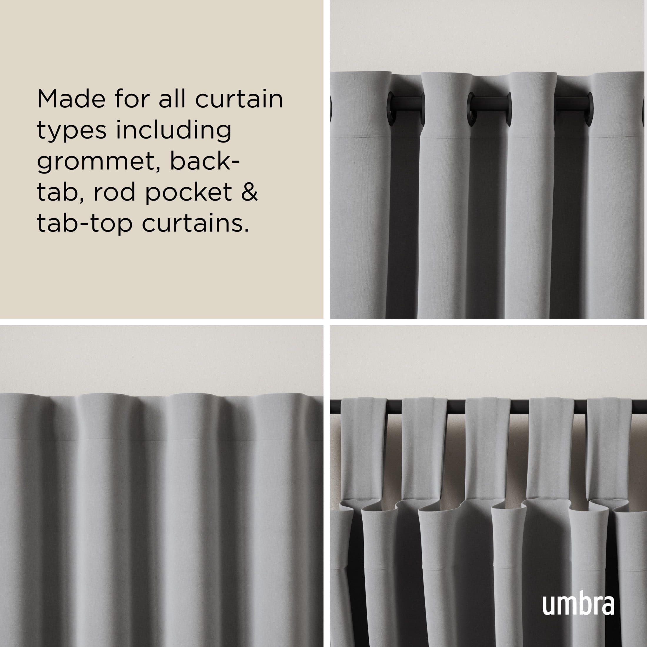 Umbra Cappa Expandable Single Curtain Rod 36-66"