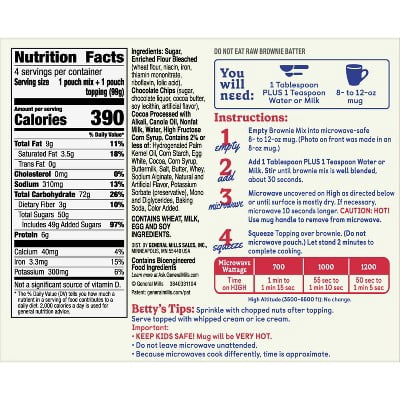 Betty Crocker Mug Treats Hot Fudge Brownie Cake Mix - 13.9oz/4ct