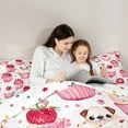 thumbnail image 5 of Castle Fairy 2-Piece Twin Comforter Set with Cute Dog Strawberry Cake Design, 5 of 8