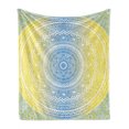 thumbnail image 1 of Blue and Yellow Soft Flannel Fleece Throw Blanket, Ombre Mandala Oriental Universe and Themed Image Art, Cozy Plush for Indoor and Outdoor Use, 70" x 90", Blue Yellow, by Ambesonne, 1 of 6
