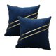 thumbnail image 1 of Funda de cojín de terciopelo a rayas de cuero dorado de 18x18, almohada moderna de lujo para sofá, sala de estar, dormitorio, decoración de coche, almohada, 1 of 6