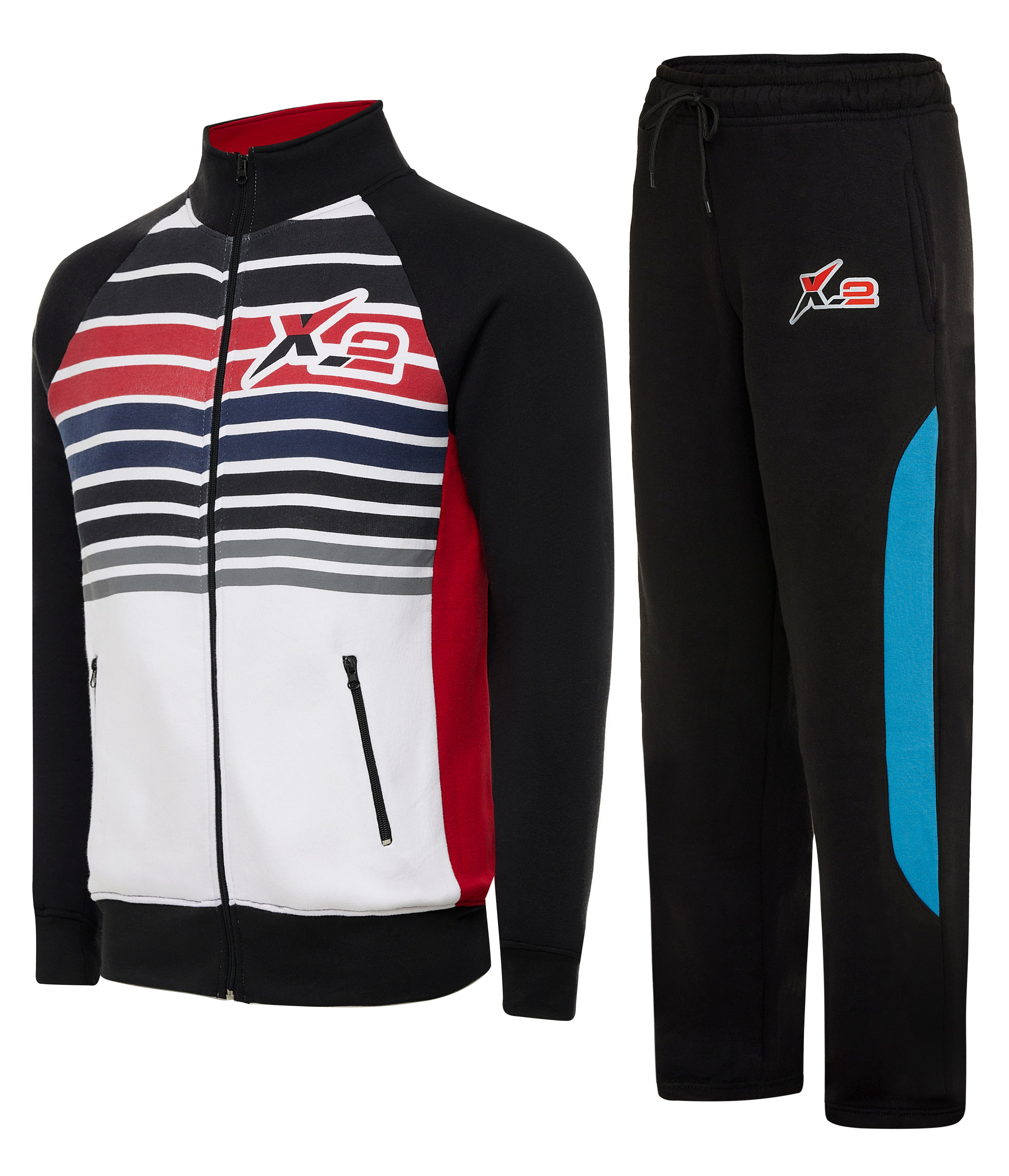 X 2 Men Tracksuits 2 Pieces Set Jogging Athletic Sports Set Red Stripe x-2-men-tracksuits-2-pieces-set-jogging-athletic-sports-set-red-stripe