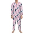 thumbnail image 3 of Fotbe Cartoon Poodle Dog Pijama de Hombre con Estampado de Manga Larga, Conjunto de 2 Piezas, Ropa de Dormir Suave y Cómoda con Bolsillos-Small, 3 of 7