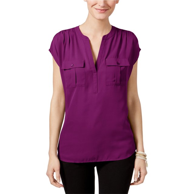 INC Blusa de punto con mangas Dolman para mujer, Púrpura, X-Large I-N-C Tejer
