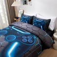 thumbnail image 5 of Btargot 3 Piece Gaming Geometric Lightweight Twin Bedding Comforter Set Game Console Blue, 5 of 10