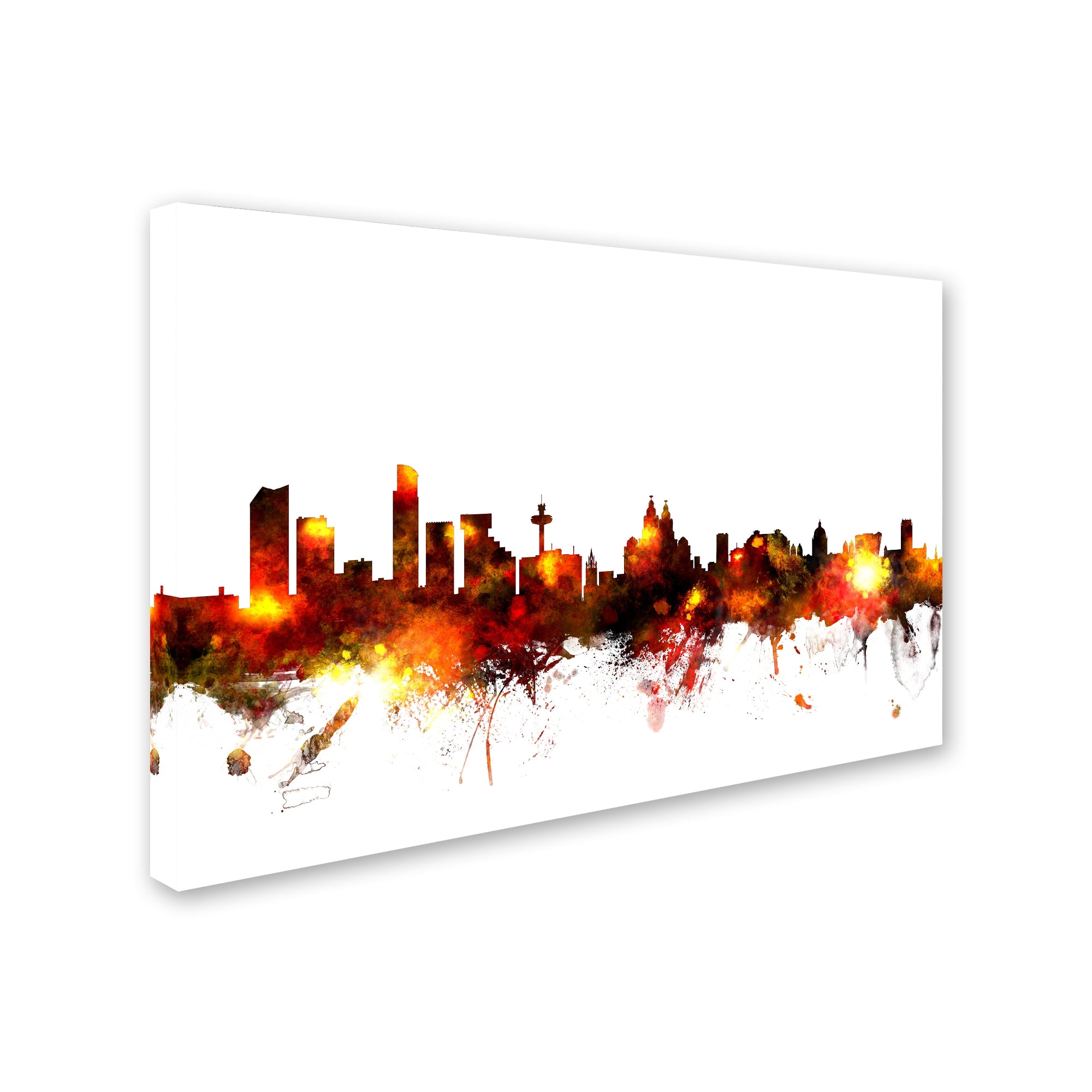 Trademark Fine Art "Liverpool England Skyline Red" Canvas Art by Michael Tompsett