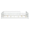 thumbnail image 6 of Twin Size Floor Bed, Modern Platform Bed Frame with Built-In Book Storage Rack, Wood Twin Low Floor Bed Frame for Kids, Toddler Bedroom, Playhouse, White, 6 of 9