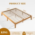 thumbnail image 4 of Sybels 12" King Size Wood Bed Frame, Natural Pine Platform with Slat Support, No Box Spring Required, 4 of 6