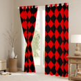 thumbnail image 3 of Homewish Bohemain Rhombus Print Black Out Curtains,Minimalsim Geometric Aesthetic Curtains Pack of 2 (42x63 Each),Red Black Bedroom Curtains For Girls Teens,Breathable Home Decor, 3 of 6