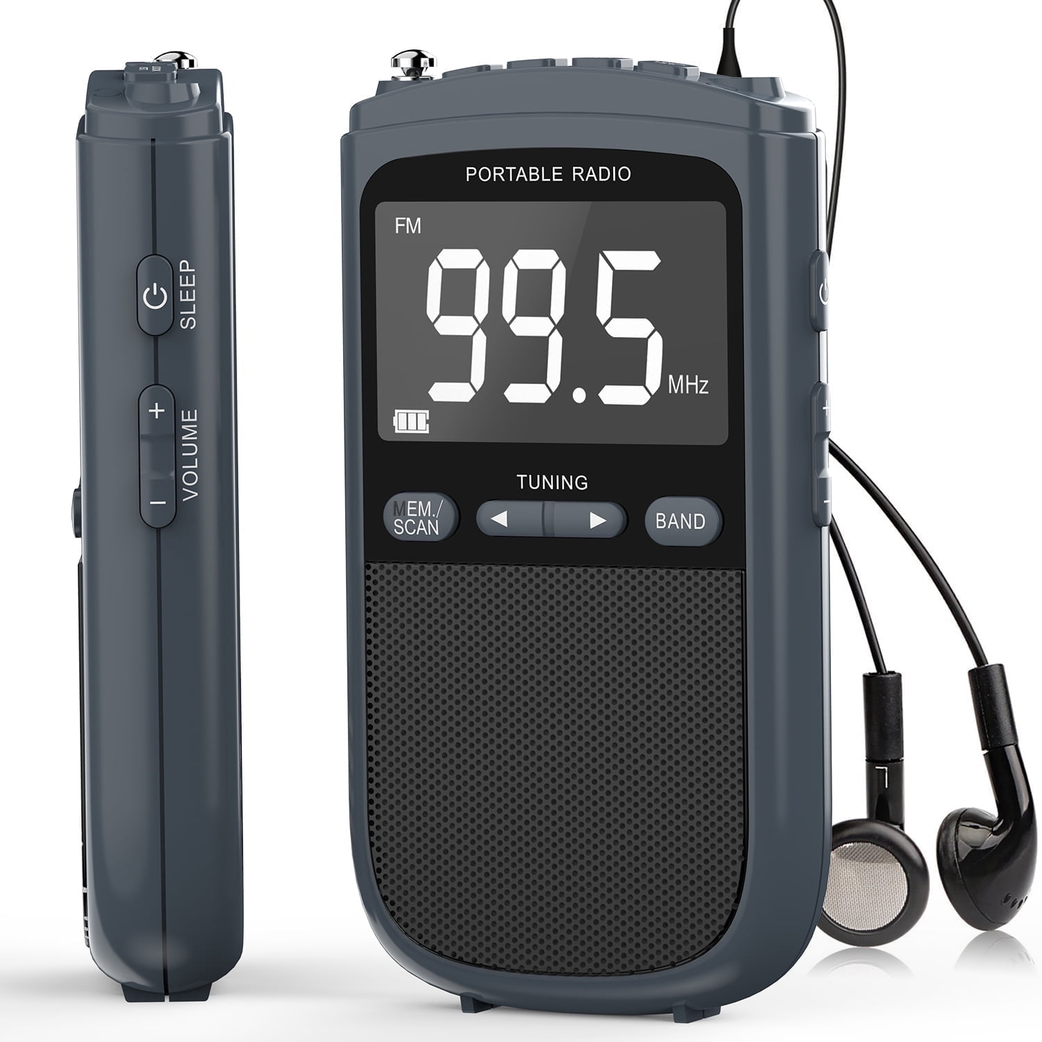 Jazmm AM FM Portable Transistor Radio with Digital Tuning