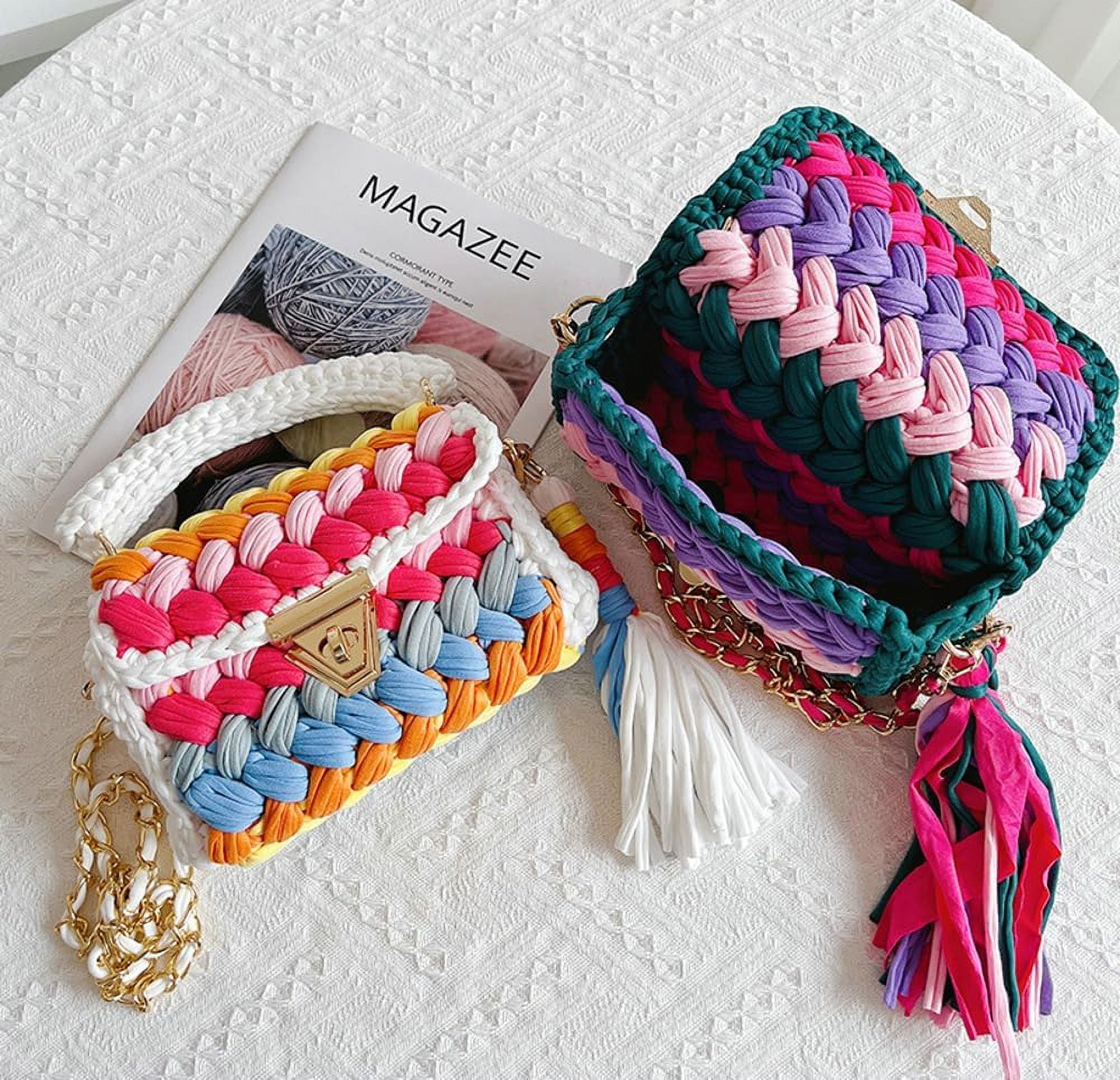 Women's Handbags Wallets Crossbody Bags Women's Thick Line Knitting Shoulder Bags Crochet Handbags Hand Knitting Handbags Clutch Flap Evening Bags